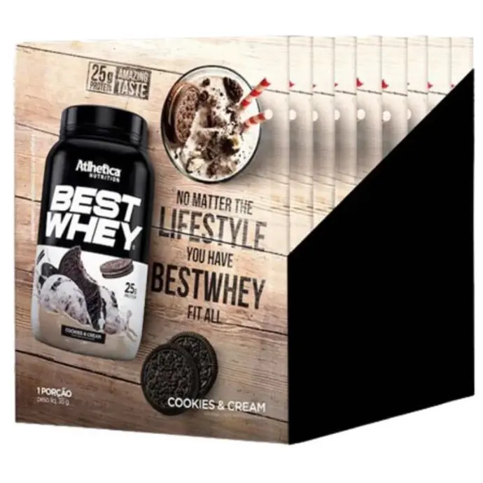 ATLHETICA BEST WHEY COOKIES & CREAM Sobre 40GR - cja x 15