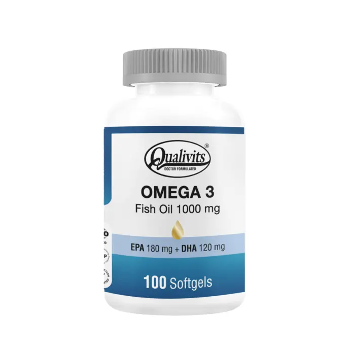 QUALIVITS Omega 3 - Fish Oil 1000 mg 100 Soft.