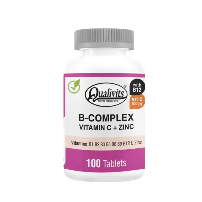 QUALIVITS B-Complex & Vitamin C + Zinc 100 Tabs.