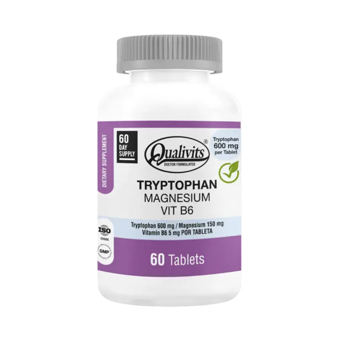 QUALIVITS TRYPTOPHAN + MAGNESIUM + B6 60 Tabs.