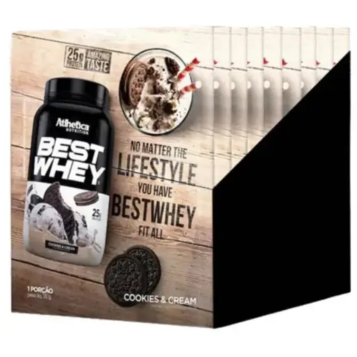 [ATH10439] ATLHETICA BEST WHEY COOKIES & CREAM Sobre 40GR - cja x 15
