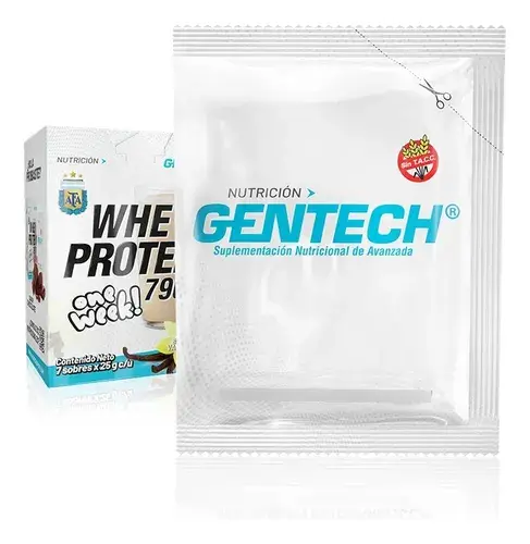 [GEN01152] GENTECH Whey Protein 7900 AFA Cja x 7 sob. Vainilla