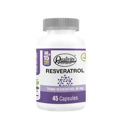 [TKC1896-045] QUALIVITS Resveratrol 60 Mg 45 Caps.
