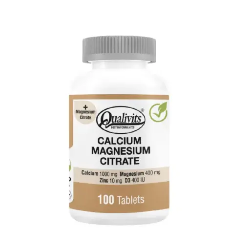 [TKT1072-100] QUALIVITS Calcium-Magnesium-Citrate 100 Tabs.